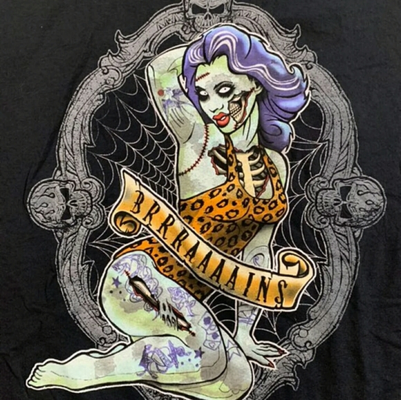 Men's extra large girl zombie T-shirt - Picture 2 of 3